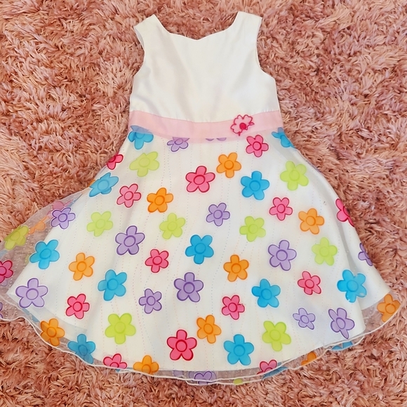 Girls 5T Colorful Flower Dress - Picture 1 of 7